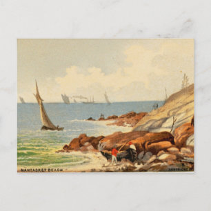 Antike Aquarell Nantasket Beach, Massachusetts Postkarte
