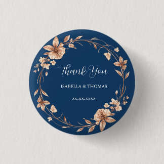 Antike Aquarell-Roségold-Gänseblümchen-Blumen-Bota Button