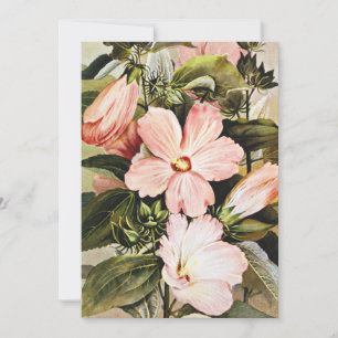 Antike Aquarell-Rosen-Malve Wildblumen Feiertagskarte
