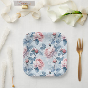 Antike, Aquarell-Rosen Pappteller