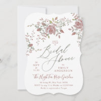 Antike Aquarellfarben Rose Bridal Dusche Einladung