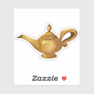 Antike arabische Qindil-Magie-Lampe Sticker - Gold