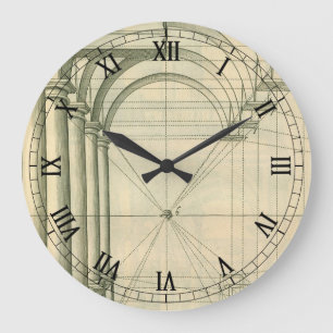 Antike Architektur, Bögen Säulen Perspektive Große Wanduhr