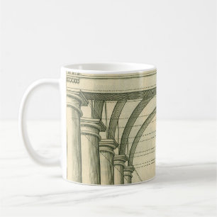 Antike Architektur, Bögen Säulen Perspektive Tasse