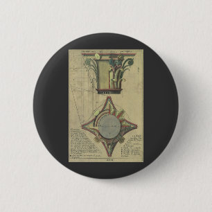 Antike Architektur, dekorative Kapitellkrone Button