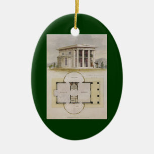 Antike Architektur, Grundriss und griechische Vill Keramik Ornament