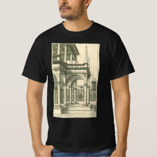 Antike Architektur, römischer Hof mit Säulen T-Shirt