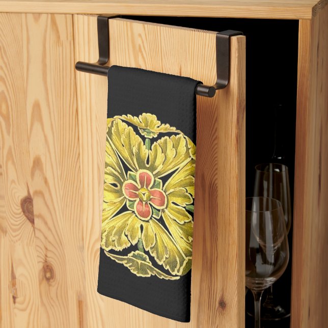 Antike Architektur Rosette Nr. 3 Geschirrtuch (Drittel gefaltet)