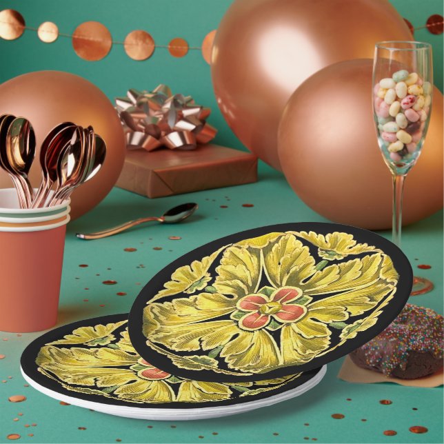 Antike Architektur Rosette Nr. 3 Pappteller (Multi)