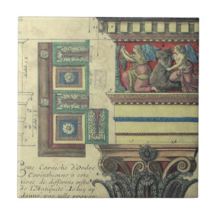 Antike Architektur, Säule mit Gesimsgestaltung Fliese