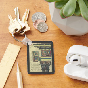 Antike Architektur, Säule mit Gesimsgliederung Schlüsselanhänger