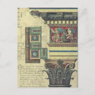 Antike Architektur, Säule mit Gesimskränzung Postkarte