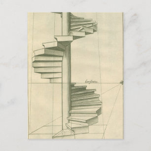 Antike Architekturtreppe, Wendeltreppe Postkarte