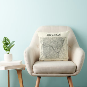 Antike Arkansas-Karte Kissen