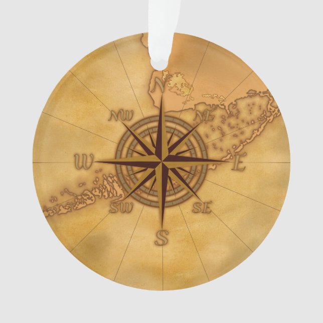 Antike Art-Kompass-Rose Ornament (Vorderseite)