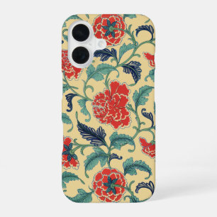Antike Art Nouveau Chinesische Rote Blumige Chinoi iPhone 16 Hülle