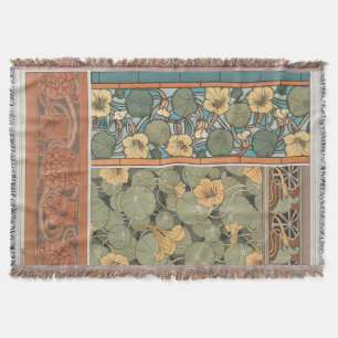 Antike Art Nouveau-Kapuzinerkresse-Blumen-Wurfdeck Decke