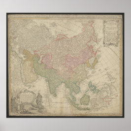 Antike Asienkarte 1744, Russland Poster