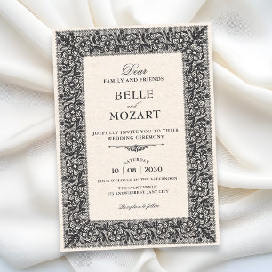 Antike aufwendige Hochzeit Einladung