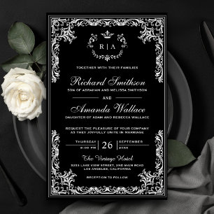 Antike, aufwendige, preiswerte schwarze Hochzeitse