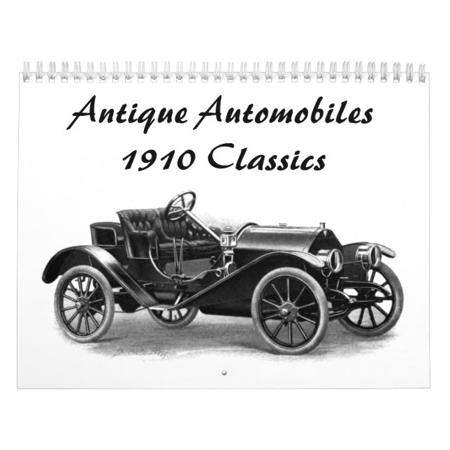 Antike Automobilen - 1910 klassische Auto Kalender (Titelbild)