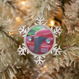 Antike Autos Weihnachtsdekoration Schneeflocken Zinn-Ornament