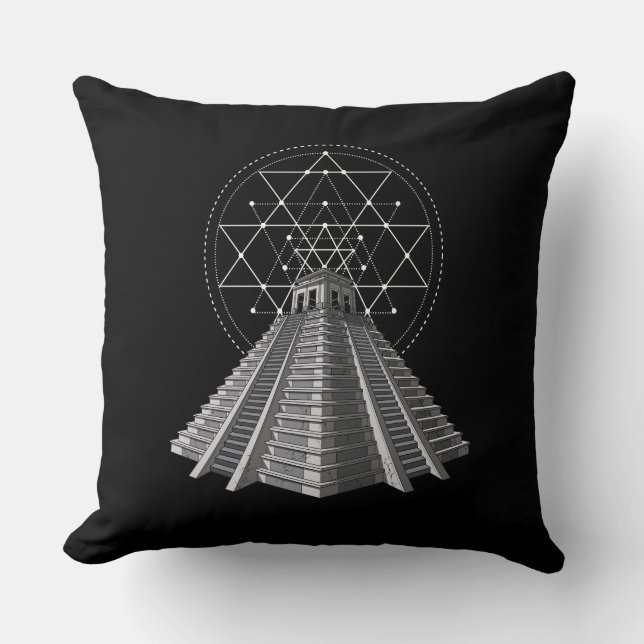 Antike Aztekenpyramide Kissen (Vorderseite)