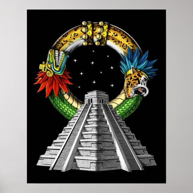 Antike Aztekenpyramide Poster (Vorne)