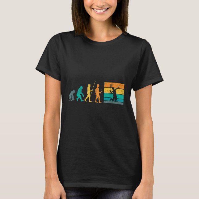 Antike Badminton-Evolution Federball Retro-Badmint T-Shirt (Vorderseite)