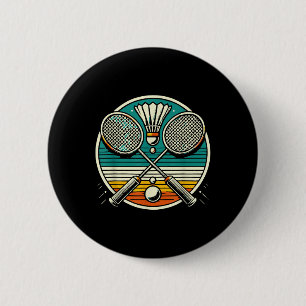 Antike Badminton-Schläger Federbälle gekreuzte Sch Button