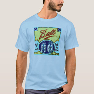 Antike Ball Mason Obstglas-Ringe Schachtel Etikett T-Shirt