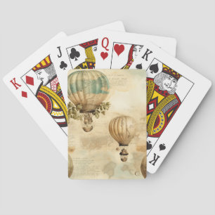 Antike Ballon-Pfingstrose Botanische Reise Spielkarten