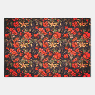 Antike Balsam-Blume Muster Art Geschenkpapier Set