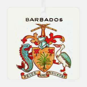 Antike Barbados-Postkarte Ornament Aus Metall