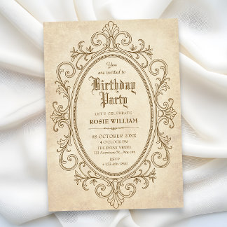 Antike barocke viktorianische Geburtstag Einladung