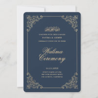 Antike Barockrahmen Navy Blau Walima Zeremonie
