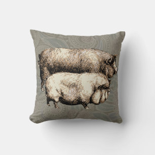 Antike Bauernhaus-Schweine-Landwirtschaft Antiquit Kissen