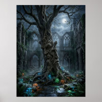 Antike Baum-Gotische Ruinen