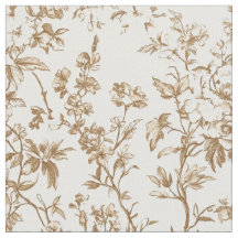 Antike beige Blumenranken-Toile-Fabric