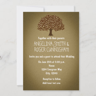 Antike beleuchtete Baum rustikale Hochzeitseinladu Einladung