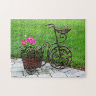 Antike Bicycle Blume Container Orton Effekt Puzzle
