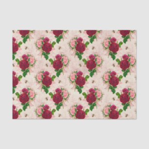 Antike Biene und Rosen Seidenpapier