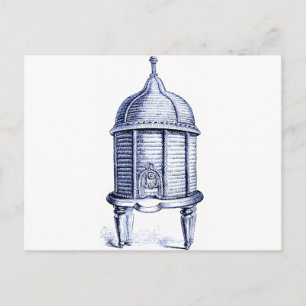 Antike Bienenstock Blauschimmer Postkarte