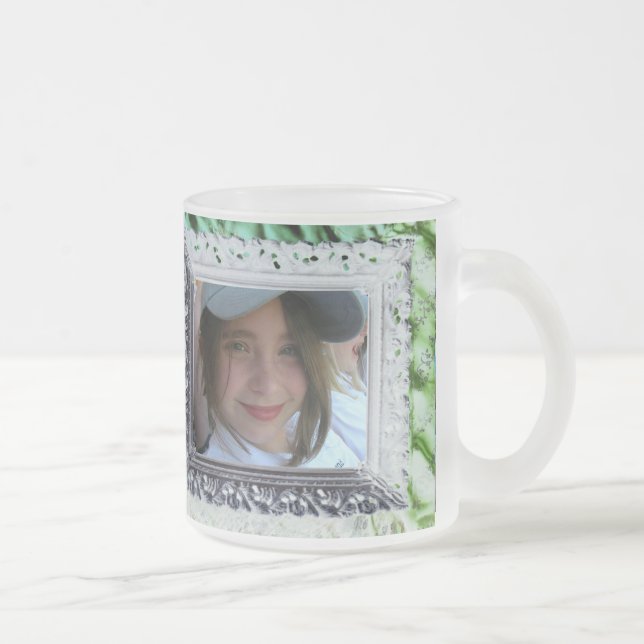 Antike Bilderrahmen-Tasse mit Eis-Effekt Mattglastasse (Rechts)