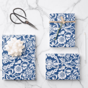 Antike Blau Geschenkpapier Set
