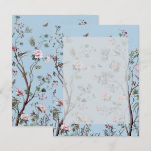 Antike blaue Blumen RSVP Karte