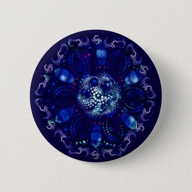 antike blaue Broschen-Schaltfläche Button (Vorderseite)