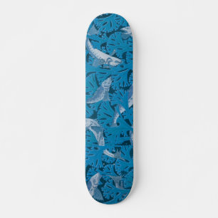 Antike Blaue Fische und Algen: Jugendstil-Maritime Skateboard