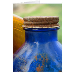 Antike blaue Flasche
