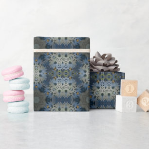 Antike Blaue Gänseblümchen-Blumen Geschenkpapier